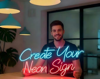 Custom Neon Sign, Neon Sign, LED Light Neon Sign, Personalized Neon Sign, Wedding Neon Sign, Wall Decor, Home Decor, Room Decor