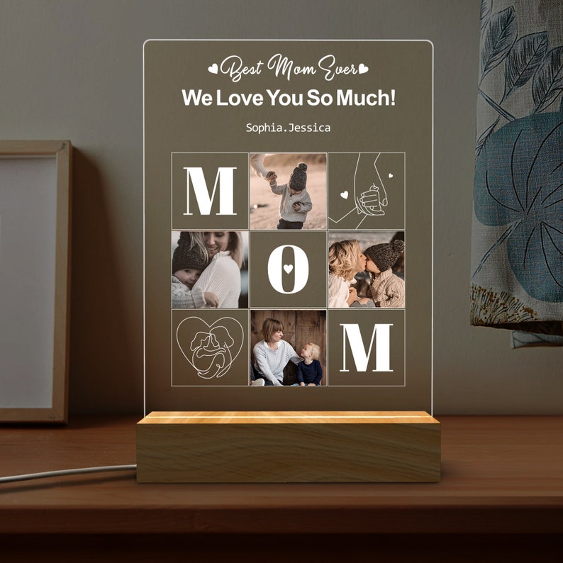 personalized mothers day gift, a photo lamp light