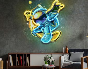 Custom Astronaut Artwork Neon Sign Decoration, Custom Neon Sign Logo, Astronaut neon sign Personalized gift, Neon Sign For Bedroom