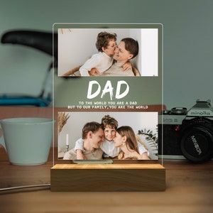 Personalized Photo Night Light, Fathers Day Gifts, Personalized Gifts, Gift for Dad, Best Dad Ever, Custom Name Light, Bedroom Night Light