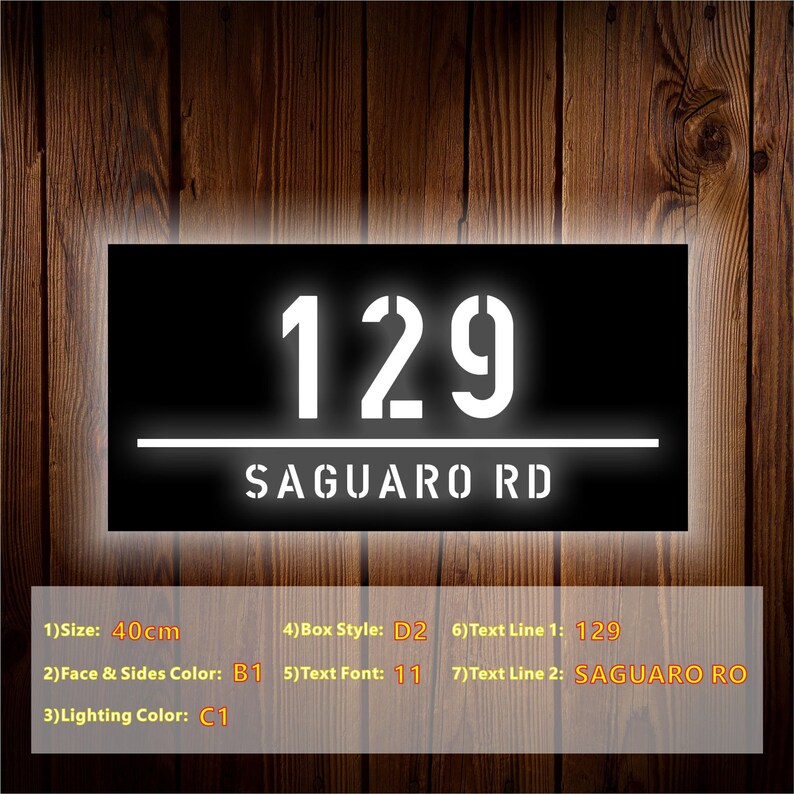 Custom LED Number Box House Number Sign LED Light Box Etsy