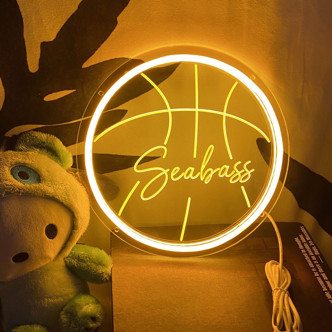 Custom Basketball Engrave Neon Sign, Personalized Gifts, Basketball