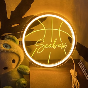 Custom Basketball Engrave Neon Sign, Personalized Gifts, Basketball Room Decor,Basketball Gifts, Basketball Wall Decor,Basketball Name Sign