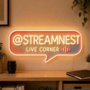 Individuelles Streamer-Neonschild mit Griff für Kreative, personalisierte Eckwandleuchte für Streaming-Raum, Podcast-Studio oder als Geschenk für Kreative