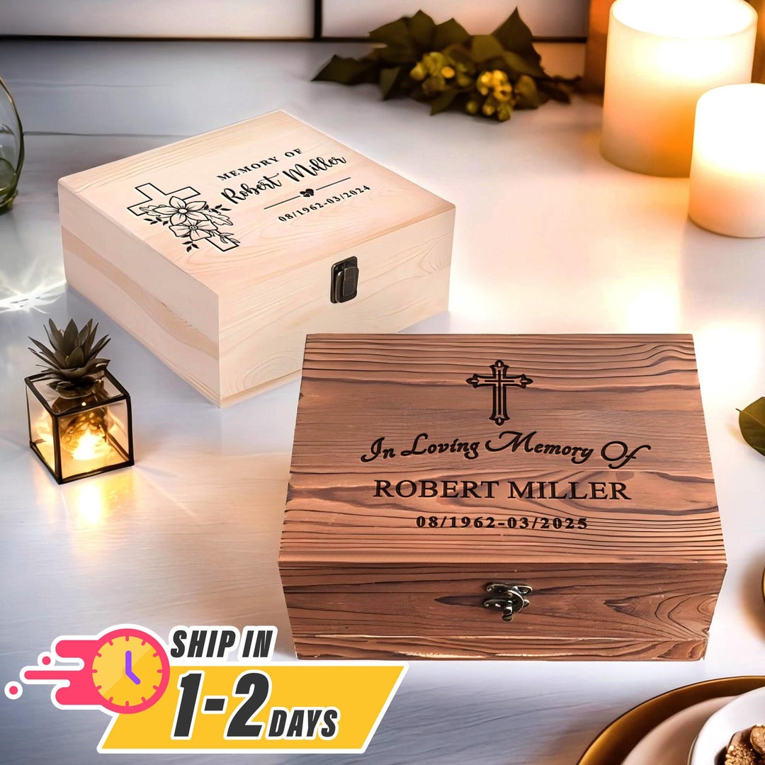 Memorial Box Script Personalised Wooden Memorial Keepsake Box 3 Sizes,personalised Memory ...