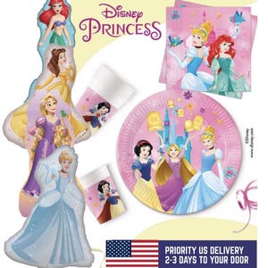 Disney Princess Party Supplies, Birthday Decorations, Princess Balloons & Tableware