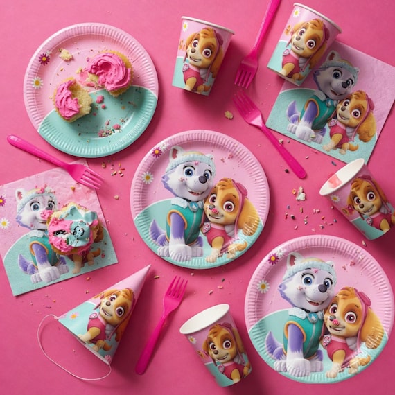 Skye and Everest Party Supplies | Paw Patrol Birthday Decorations and | Licensed By Amscan Inc. |