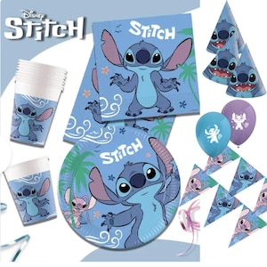 Stitch Party Supplies - Licensed By Procos | Stitch Angel Mylar Balloon, Stitch tableware party kids birthday decoration balloons gifts sets