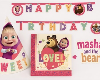 Masha and the Bear Party Supplies - Birthday Decorations & Accessories
