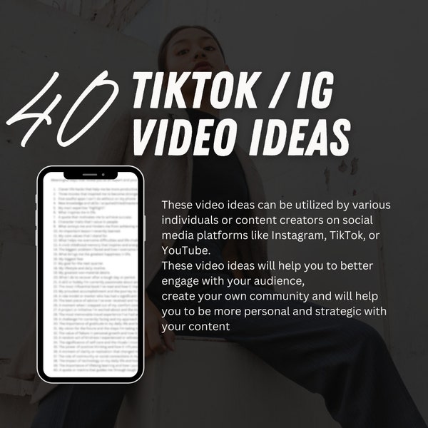 40 ideas for viral video for social media | Tiktok Instagram video ideas for content creators | Etsy shop social media content for business