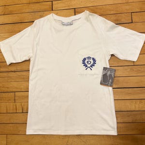 Vintage 90s Oscar De La Renta Embroidered Logo Tee - Deadstock Made in USA - Large