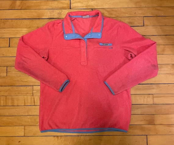 Vintage Y2K Columbia PFG Snap T Pullover Fleece in Coral Columbia