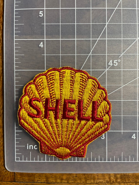 Vintage 70s 1970s Shell Gas and Oil Sew On Patch -