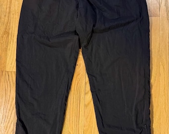 Vintage 90s Womens Nike Windbreaker Pants, Embroidered Swoosh, Ankle Zips, Medium