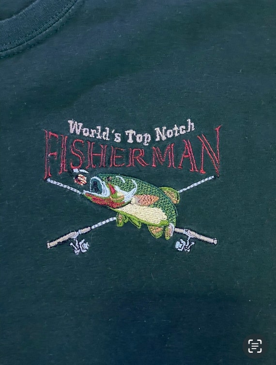 Vintage 90s 1990s Worlds Top Notch Fisherman Embr… - image 2