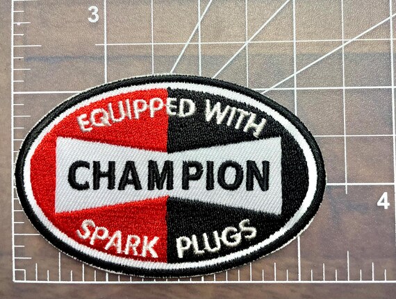 Vintage 70's Champion Spark Plugs Sew on Patch • Vintage