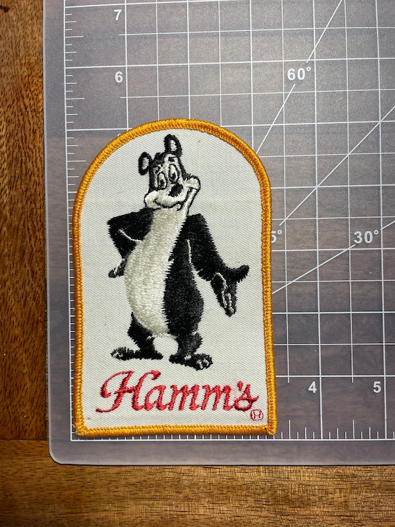 VERY RARE Vintage 70s 1970s Hamms Bear Sew On Patc