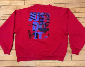 Vintage Nike "Just Do It" Sweatshirt – 80s 90s USA Made - Gray Tag - Size Large