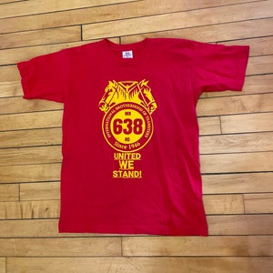 Vintage Y2K Bayside Teamsters Number 638 Tee Shirt Size Small