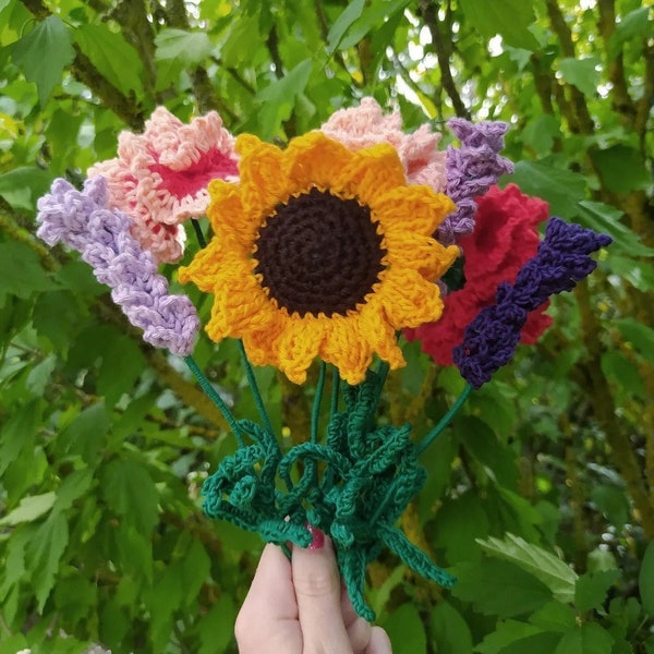 Fleur en crochet décoration à l'unité ou bouquet