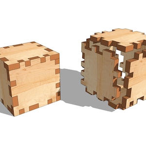 Puzzle Box - Difficile - Fichiers découpés au laser - Millimètres et pouces - Fichiers Glowforge - Fichier SVG