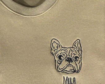 Custom Outline Sweatshirt From Picture, Personalized Embroidered Dog Sweatshirt From Photo, Pet Lovers Gifts, Birthday Gift, Custom gift