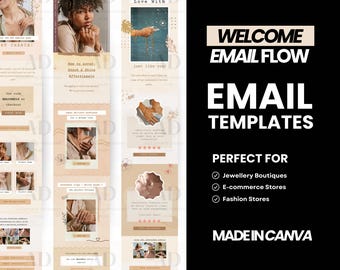 Jewelry Welcome Email Template, Boho Fashion, Canva (Digital Download)