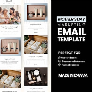 Mother's Day Gift Guide Email Template, Canva Editable Email Template, Email Marketing for Ecommerce Shops email template Mailchimp, Klaviyo