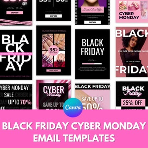 Black Friday Cyber Monday Email Templates: Fashion Email Marketing in Canva (Digital Download)