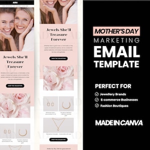 Mother's Day Gift Guide Email Template, Canva Editable Email Template, Email Marketing for Ecommerce Shops email template Mailchimp, Klaviyo