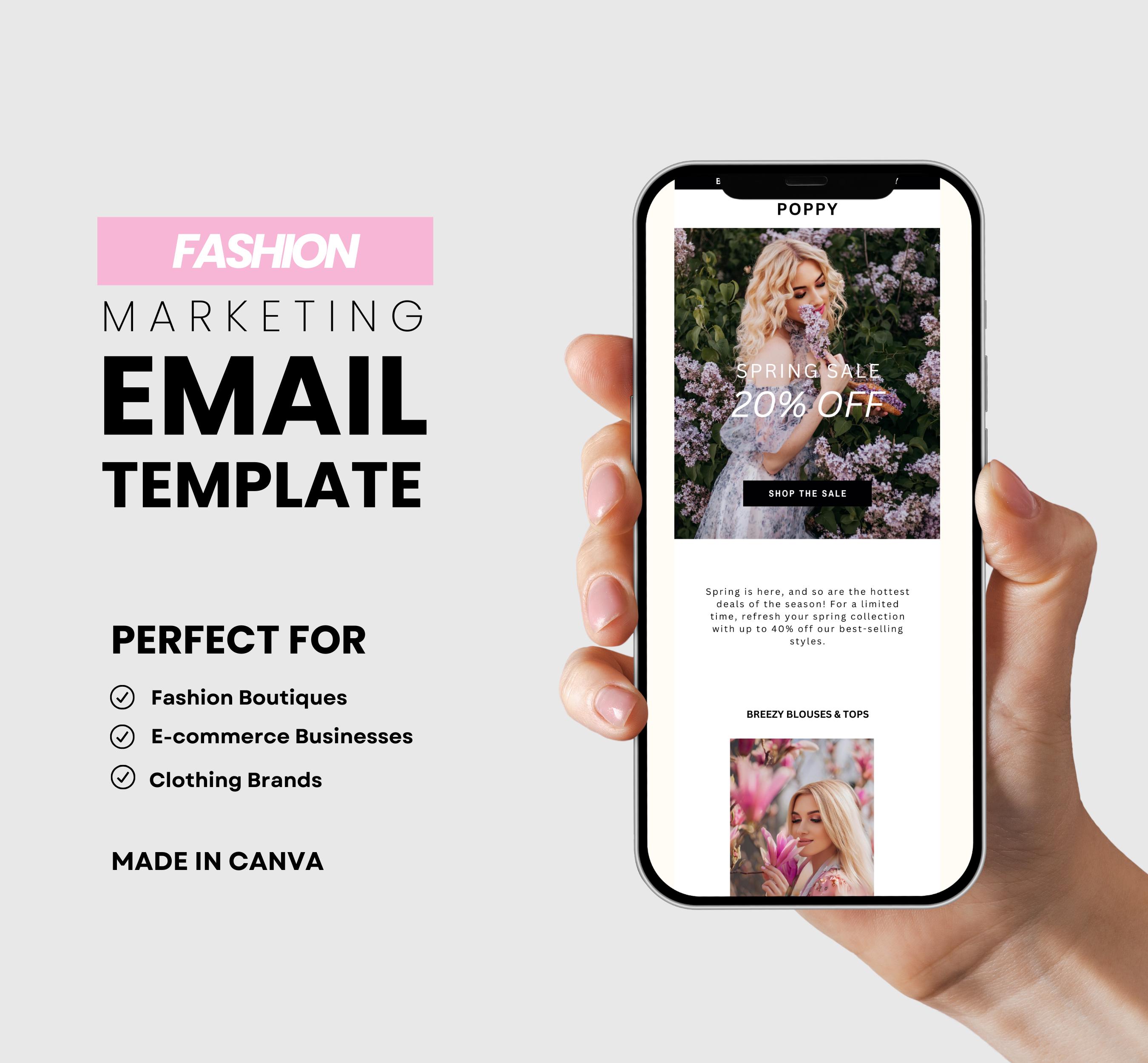 Ecommerce Canva Email Templates Editable Fashion Marketing Email Small ...