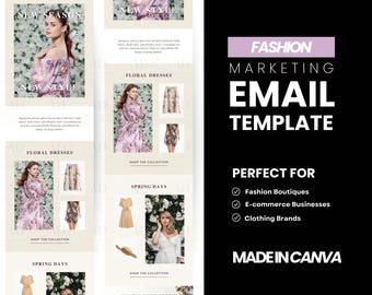Spring Fashion Email Template, Canva Editable Design (Digital Download)