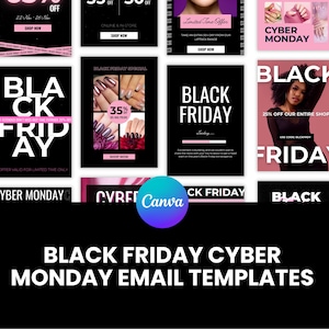Black Friday Cyber Monday Email Templates: Fashion Email Marketing in Canva (Digital Download)