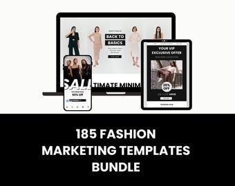 Marketing Templates Bundle for Fashion Brand, 185 Fashion Canva Templates, Instagram Story, Post, Email and Web banner Templates for Fashion