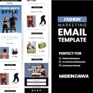 Email Marketing Templates Ecommerce, Fashion Canva Email templates, Mailchimp, Klaviyo email, Spring Email Campaign, New Arrivals Email