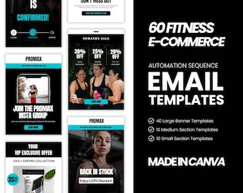 Email Marketing Templates Canva, Fitness, Fashion Brand Email template, Mailchimp, Klaviyo email campaign, Welcome email series, Email Flows