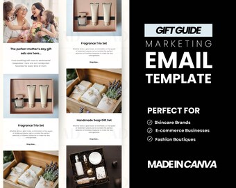 Mother's Day Gift Guide Email Template, Canva Editable Marketing Tool