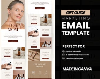 Mother's Day Gift Guide Email Template, Canva Editable Marketing Template