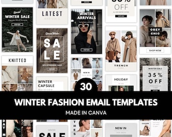 Fashion Email Template Bundle: Winter Sales, Canva Editable (30)