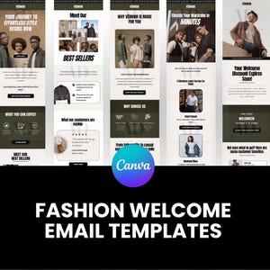 Men&#39;s Fashion Welcome Email Template: Canva Editable (Digital Download)