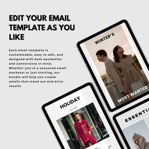 Fashion Marketing Email Template Bundle for Ecommerce Stores, Editable ...