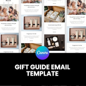 Gift Guide Email Template, Canva Editable Email Template, Email Marketing for E commerce Shops email template Mailchimp, Klaviyo, Omnisend