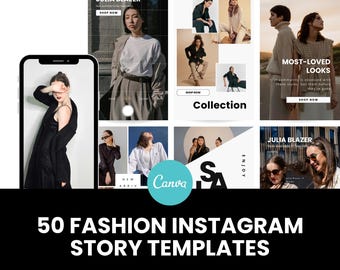 Instagram Stories Templates for Fashion Brand, Fashion Instagram Story Templates, Bold Minimal Instagram Template bundle for Ecommerce Store