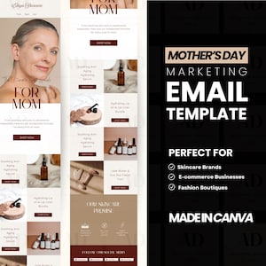 Mother's Day Gift Guide Email Template, Canva Editable Email Template, Email Marketing for Ecommerce Shops email template Mailchimp, Klaviyo