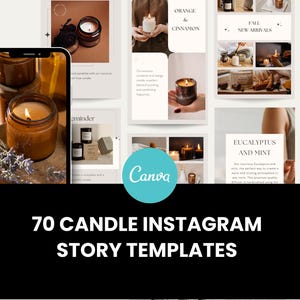 Instagram Story Templates for Candle Business | Candle Instagram Story Templates | Aesthetic Instagram Template bundle for Candle Maker