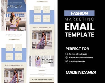 Spring Fashion Email Template, Editable in Canva (Digital Download)