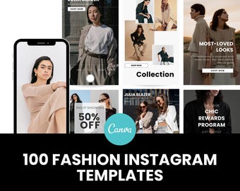 Fashion Brand Instagram Templates: Canva Bundle (Digital Download)