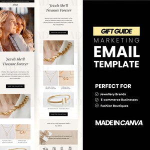 Mother&#39;s Day Gift Guide Email Template, Canva Editable Email Template, Email Marketing for Jewellery Brand, Ecommerce email template Klaviyo