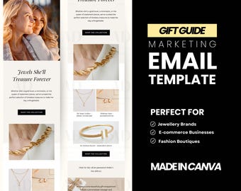 Mother's Day Jewellery Email Template, Canva Editable (Digital Download)