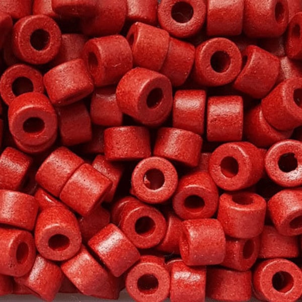 50 St/pc Ceramic beads Keramik Zylinder rot (1033) 6x4mm small spacer beads red 6mm greek beads mykonos beads